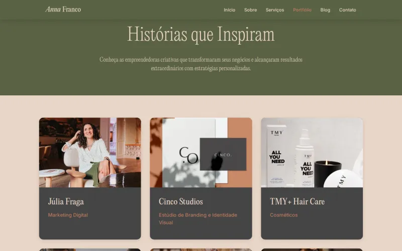 Anna Franco — portfólio de histórias de clientes